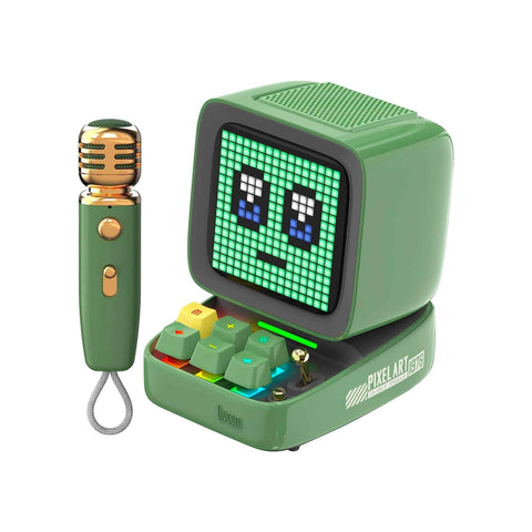 Divoom Ditoo-Mic Mini Karaoke Machine Pixel Art Bluetooth Speaker (Green)