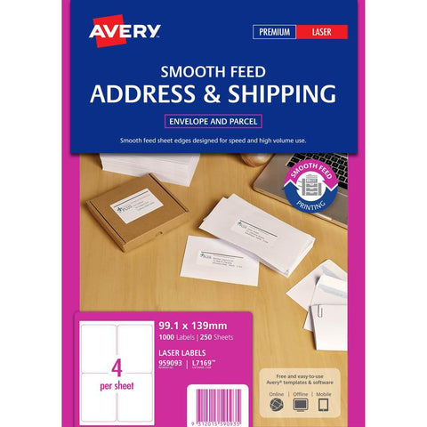 Avery 959093 L7169 Trueblock Parcel Label Pack 250