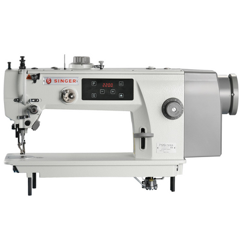 SINGER 712G E Series Direct Drive Upper and Lower Compound Feed Lockstitch Industrial Sewing Machine with Table