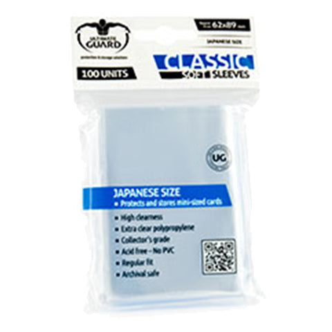 Ultimate Guard Classic Soft Sleeves Japanese Size Transparent 100ct
