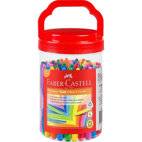 Faber-Castell Junior Twist Crayons Assorted Colours Classpack 72 Box Pack Kids