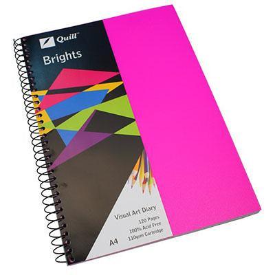 Quill Visual Art Diary 110Gsm 120 Page A4 Pp (Cerise Pink)