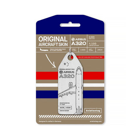 Boyle Aviationtag Keychain Airbus A320 China Eastern Airlines Tag 14.5cm (White)