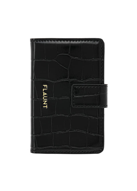 Flaunt Magnetic Wallet - Crocodile Black