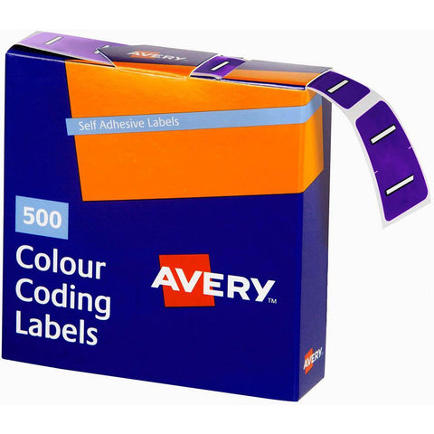 Avery 43209 Label Side Tab I Colour Code 25x38mm Purple Pack 500