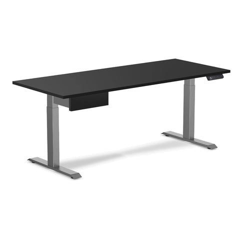 Desky Single Standing Desk With Drawer - Black / 1800x750mm / Space Grey
