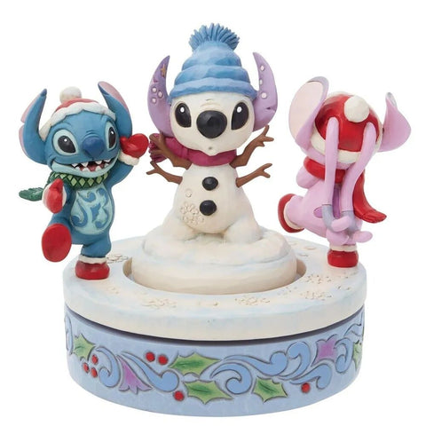 Jim Shore Disney Traditions - Stitch and Angel - Snowy Shenanigans Christmas Figurine