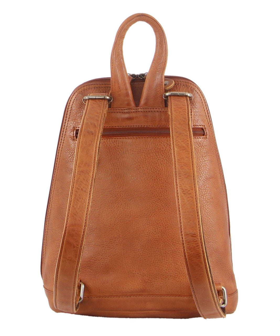 Milleni Genuine Italian Soft Nappa Leather Backpack (Cognac) - Thumbnail 2