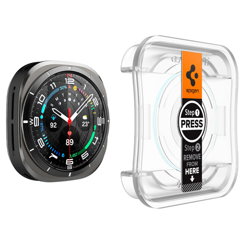 Spigen Galaxy Watch  Ultra 47mm 2025/2024 EZ Fit GLAS.tR Slim Glass Screen Protector 2PCS (Clear)