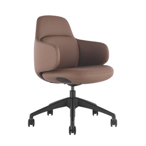 Desky Arco Office Chair - Dark Brown Microfiber Leather