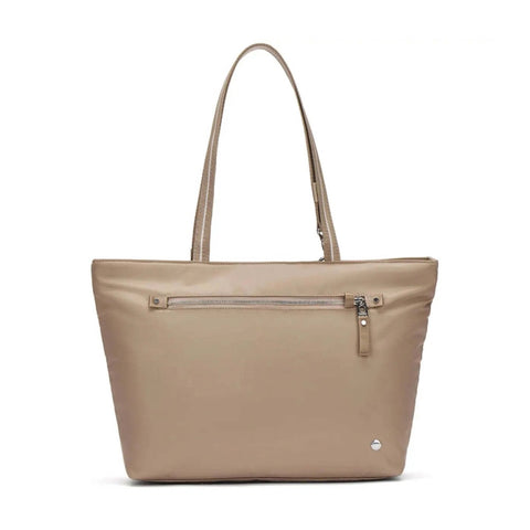 Pacsafe W Anti-Theft RFID Blocking Carryall 13" Laptop Tote Bag Taupe