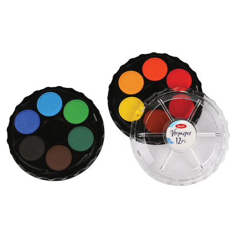 Jasart 12pc Voyager Art/Craft Watercolour Discs Set Artwork Colour Blending