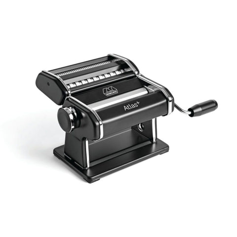 Marcato Atlas Plus Pasta Machine Stainless Steel with 4 Shape Settings (Black)
