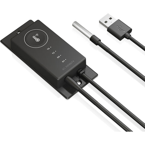 AC Infinity Controller 1 Pre-Set Thermal Trigger USB Fans Black