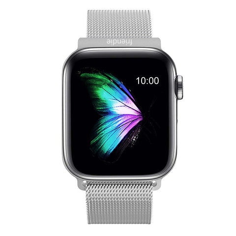 Friendie Melbourne Milanese Mesh Band for Apple Watch - Silver (Large)