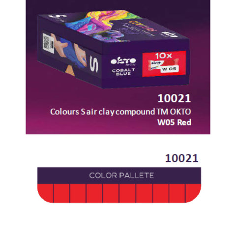Okto 10pcs Sensory Art Air Clay Colours S (W05 Red)