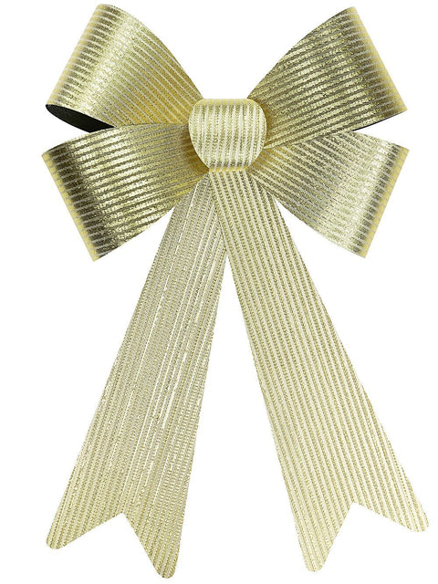 Christmas Warehouse - DECRB253 Gold Glitter Stripe Timeless Monumental Bow | 45cm Gold