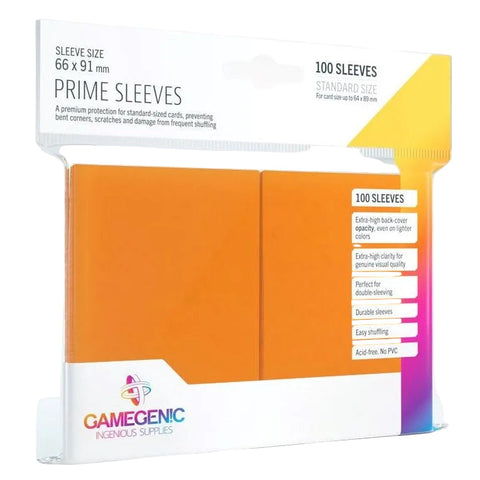 Gamegenic Prime Card Sleeves 66mmx91mm 100 Sleeves Per Pack (Orange)