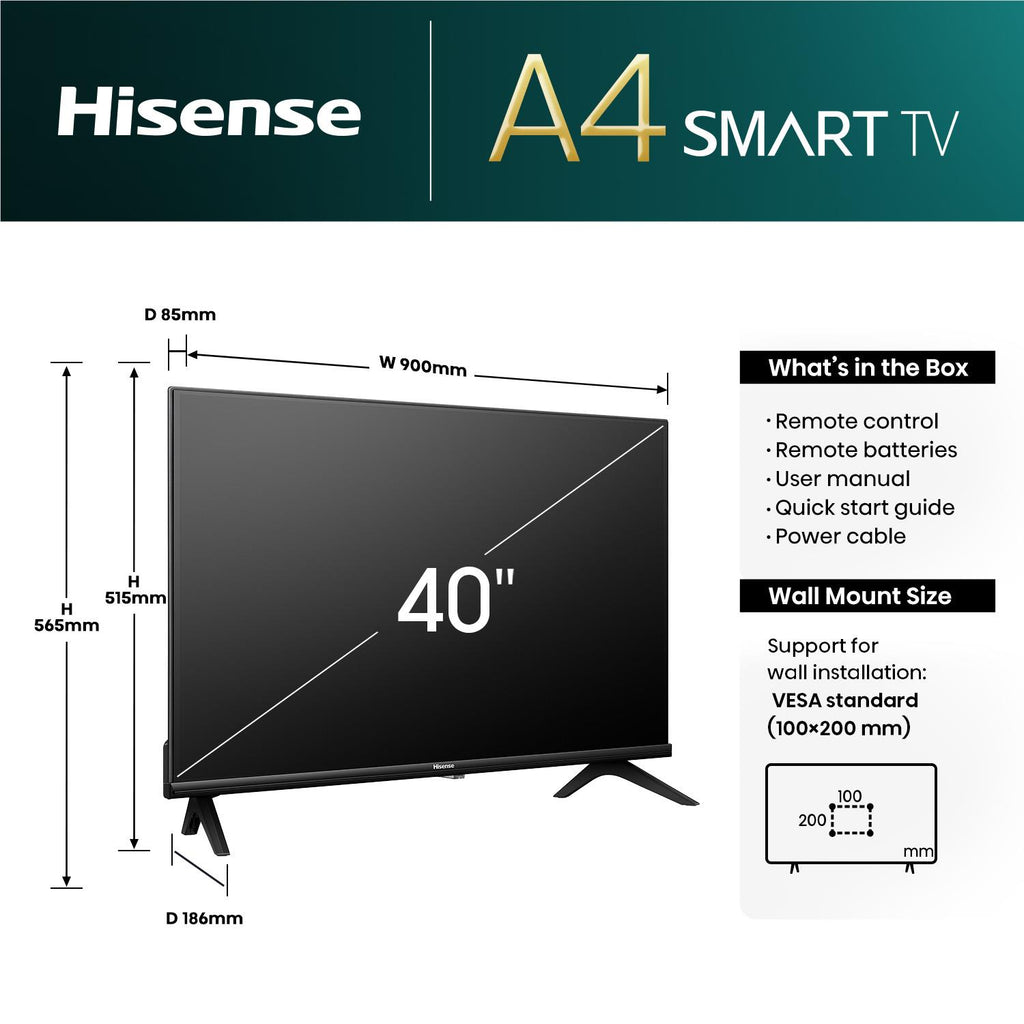 Hisense 40" A4NAU Full HD Smart TV [2024] JB HiFi