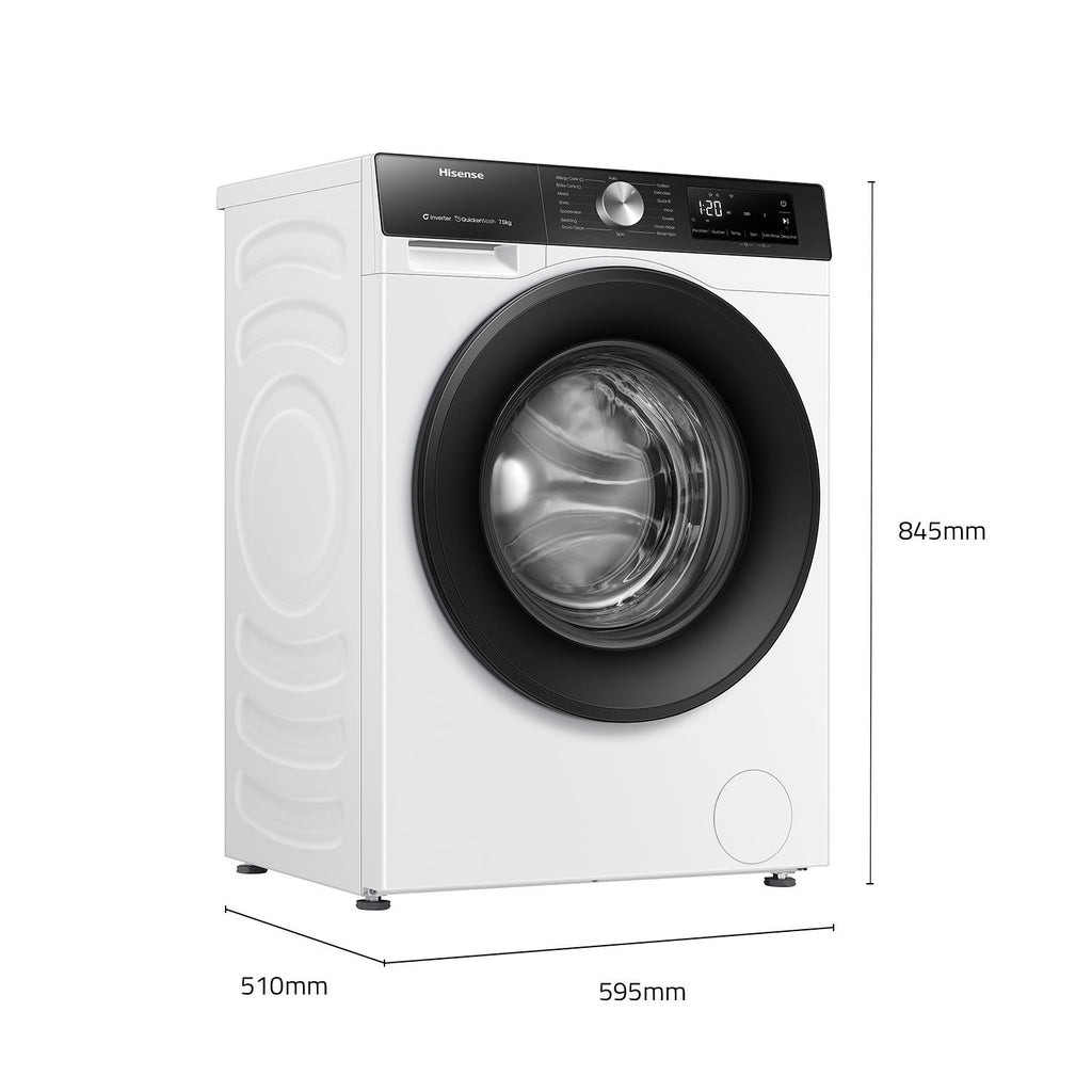 Hisense HWFS7514S 7.5kg Front Load Washer (White) JB HiFi