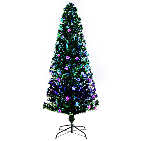 Jingle Jollys 2.1m Christmas Tree Optic Fibre LED Xmas tree Multi Colour