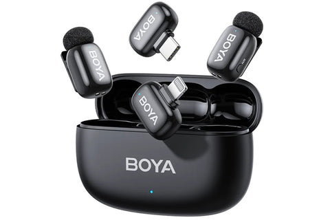 BOYA Mini 2 Wireless Microphone USB-C and Lightning (Black)