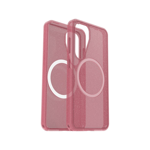 OtterBox Symmetry Phone Case for Samsung Galaxy S25 with MagSafe (Clear/Pink)