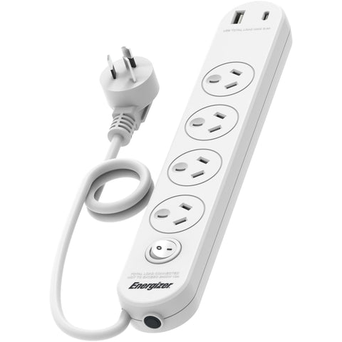 Energizer 4 Outlet Power Board with USB
