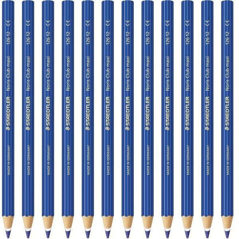 Staedtler Noris Club Maxi Learner Coloured Pencils Pack 12 (Blue)