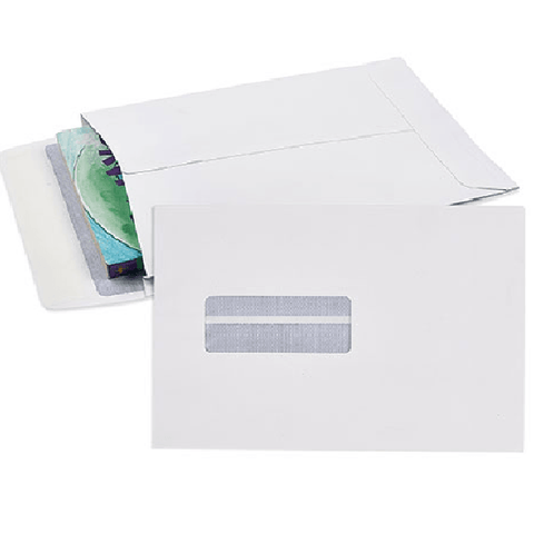 Cumberland C5 Envelopes Expandable Strip Seal Window Face 162x229mm White Pack 25