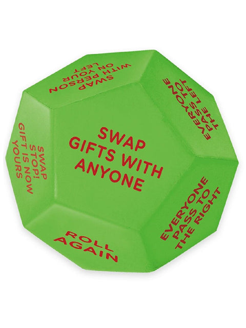 Christmas Warehouse - XMTY2408 Santa Swap Christmas Gift Exchange Dice Game | Large Oversized Dice Green with Red