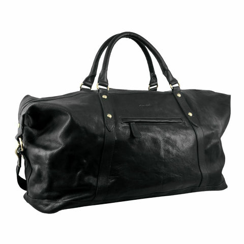Pierre Cardin Rustic Leather Business/Overnight Travel Bag 54cm Black