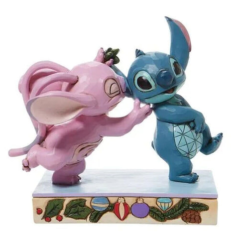Jim Shore Disney Traditions - Lilo and Stitch Angel and Stitch - Mistletoe Kisses