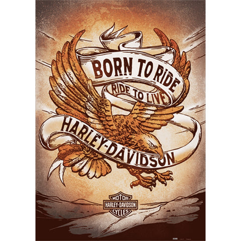 Nostalgic-Art Puzzle Harley-Davidson Born To Ride Eagle 68x48cm 1000pc