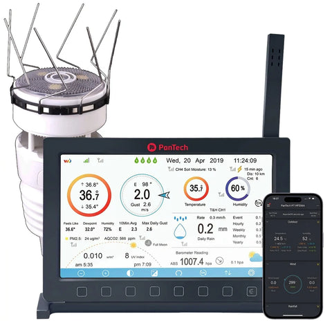 PanTech Gen7 IoT PT-HP2564 Solar Powered WiFi Wireless Weather Station 7" TFT Display