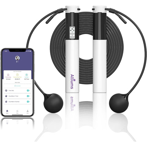 ALLIUMS Smart Jump Rope with App Tracking, Bluetooth & Adjustable Length