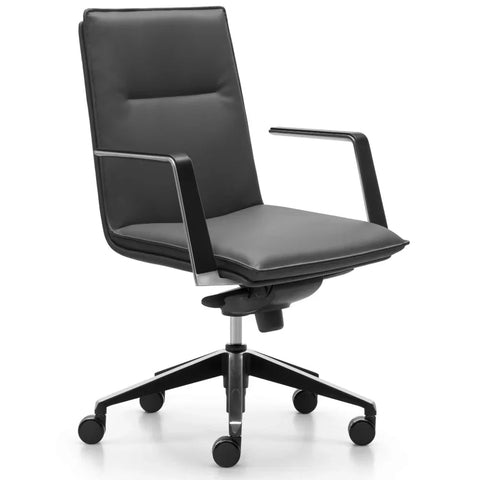 Rapidline Mirage Office Chair Medium Back Leather (Black)