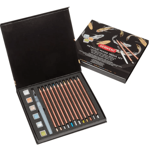 Derwent Metallic Professional Colour Pencils Paint Pan Mixed Media [Set 19]