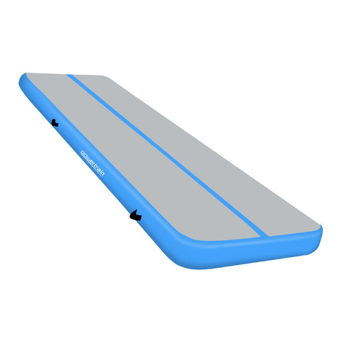 Powertrain 6m x 2m x 20cm Air Track Gymnastics Mat Tumbling Exercise (Grey Blue)