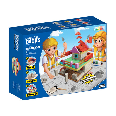 Bildits 239pc Mansion Building Kit Real Materials Kids 8y+