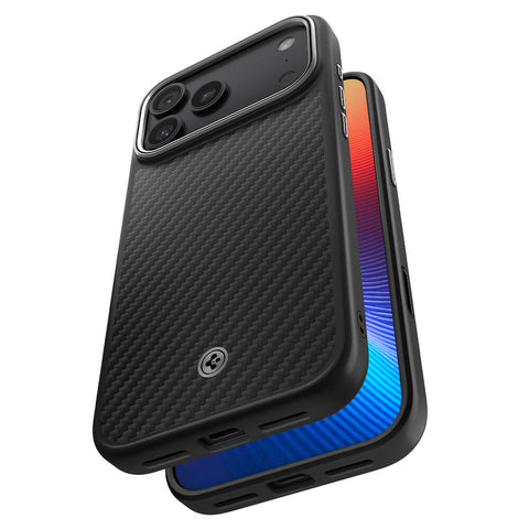 Spigen Apple iPhone 17 Pro Enzo Aramid T Camera Control Button Cover (MagFit) Case - Black Silver