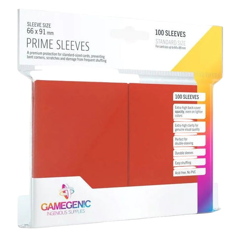 Gamegenic Prime Card Sleeves 66mmx91mm 100 Sleeves Per Pack (Red)