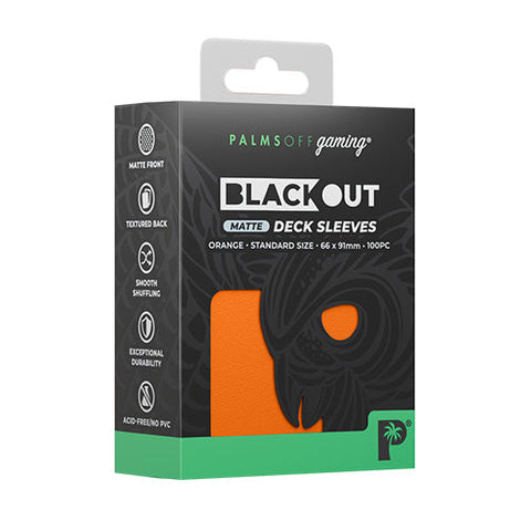 Palms Off Gaming Palms Off Standard 100pc Blackout Deck Sleeves - Orange Matte