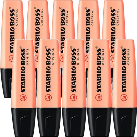 Stabilo Boss Highlighter Pastel Creamy Box of 10 (Peach)