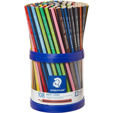 Staedtler Noris Club Triangular Coloured Pencils (Assorted) [Tub 108]