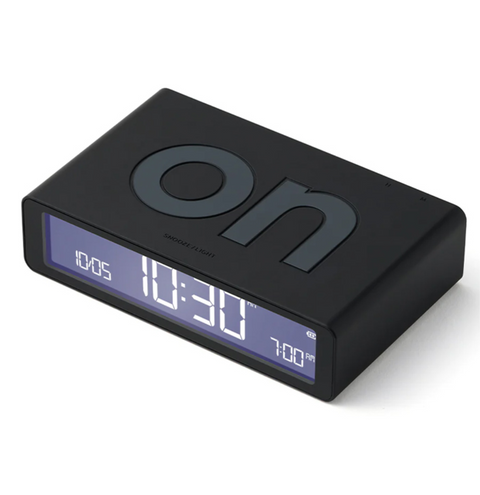 Lexon Flip Classic Reversible Alarm Clock - Black