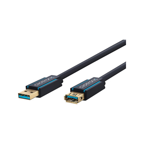 Clicktronic USB A Male to Female 3.0 Cable 3m (Black)