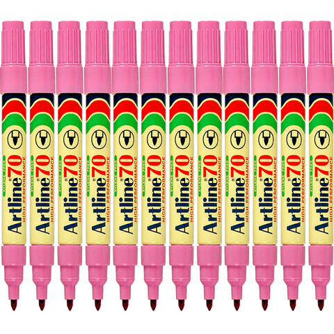 Artline 70 Box 12 Permanent Marker 1.5mm Bullet Tip (Nib Pink)