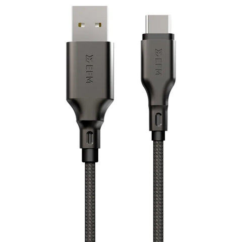 EFM USB-A to USB-C Essential Power Cable With Aramid Fibre Reinforcement 2M - Black - Black