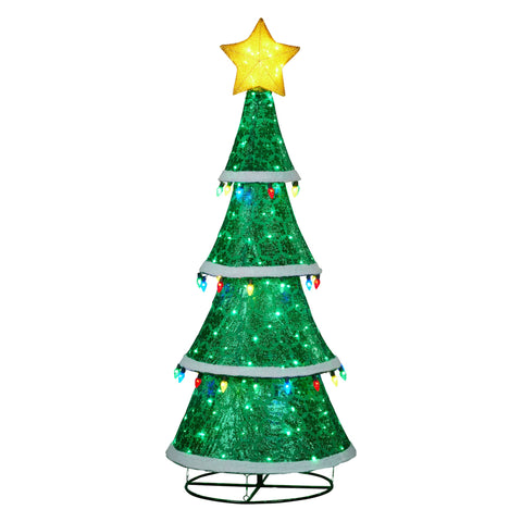 Christabelle Large 2m Indoor Outdoor Tiered Christmas Tree with Lights